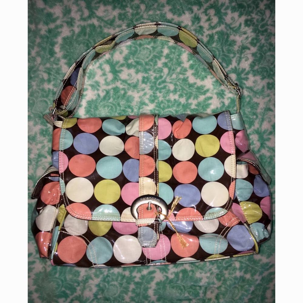 Kalencom Laminated Disco Polka Dot Diaper Bag NEW